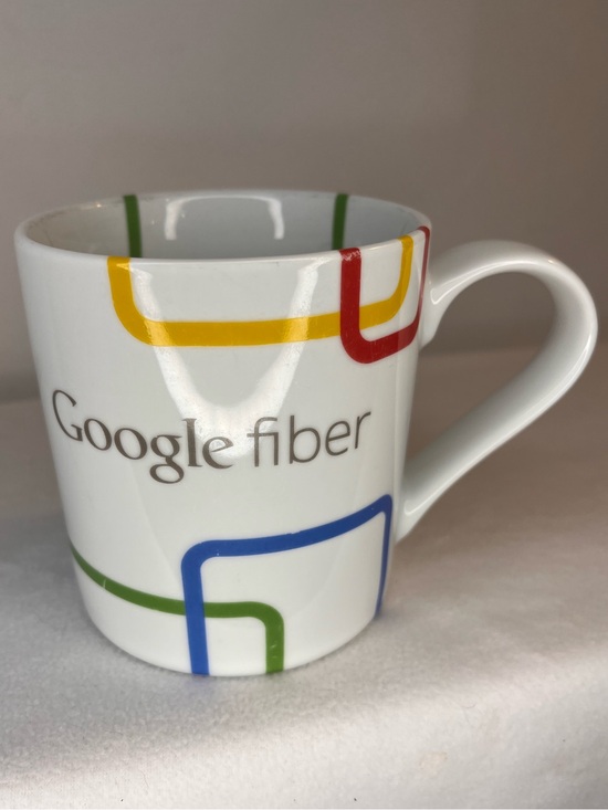 google Other - Google Finer - White Ceramic Mug with Red, Yellow, Blue, and Green Accents